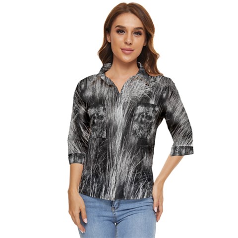 Field Of Light Abstract 1 Women s Quarter Sleeve Pocket Shirt by DimitriosArt