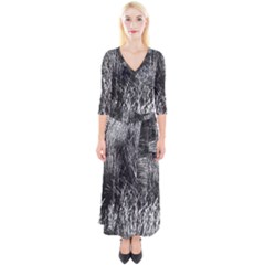 Field Of Light Abstract 2 Quarter Sleeve Wrap Maxi Dress by DimitriosArt