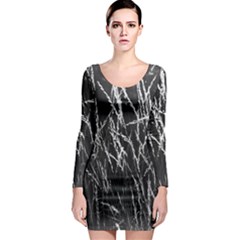 Field Of Light Abstract 3 Long Sleeve Bodycon Dress by DimitriosArt