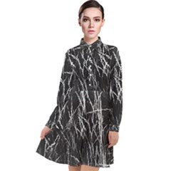 Field Of Light Abstract 3 Long Sleeve Chiffon Shirt Dress by DimitriosArt