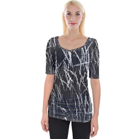 Field Of Light Abstract 3 Wide Neckline Tee by DimitriosArt