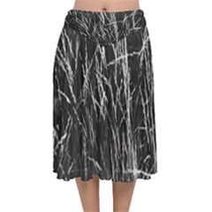 Field Of Light Abstract 3 Velvet Flared Midi Skirt by DimitriosArt