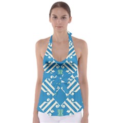 Abstract Pattern Geometric Backgrounds   Babydoll Tankini Top by Eskimos