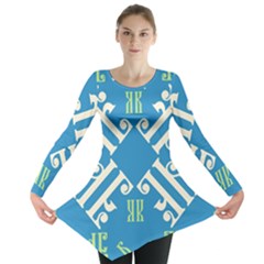 Abstract Pattern Geometric Backgrounds   Long Sleeve Tunic  by Eskimos