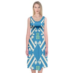 Abstract Pattern Geometric Backgrounds   Midi Sleeveless Dress by Eskimos