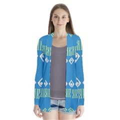 Abstract Pattern Geometric Backgrounds   Drape Collar Cardigan by Eskimos