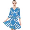 Abstract pattern geometric backgrounds   Quarter Sleeve Front Wrap Dress View1