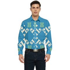 Abstract Pattern Geometric Backgrounds   Men s Long Sleeve  Shirt by Eskimos