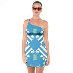 Abstract Pattern Geometric Backgrounds   One Soulder Bodycon Dress by Eskimos