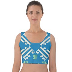 Abstract Pattern Geometric Backgrounds   Velvet Crop Top by Eskimos