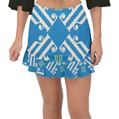 Abstract Pattern Geometric Backgrounds   Fishtail Mini Chiffon Skirt by Eskimos