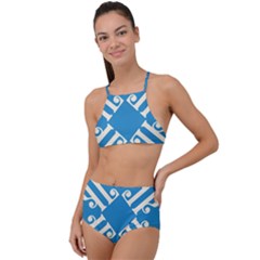 Abstract Pattern Geometric Backgrounds   High Waist Tankini Set by Eskimos