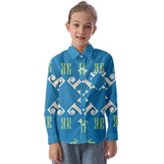 Abstract Pattern Geometric Backgrounds   Kids  Long Sleeve Shirt by Eskimos