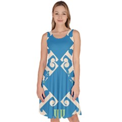 Abstract Pattern Geometric Backgrounds   Knee Length Skater Dress With Pockets by Eskimos