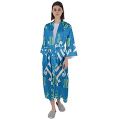 Abstract Pattern Geometric Backgrounds   Maxi Satin Kimono by Eskimos