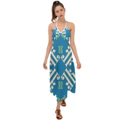 Abstract Pattern Geometric Backgrounds   Halter Tie Back Dress  by Eskimos