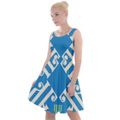 Abstract Pattern Geometric Backgrounds   Knee Length Skater Dress by Eskimos