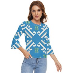 Abstract Pattern Geometric Backgrounds   Bell Sleeve Top