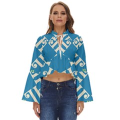 Abstract Pattern Geometric Backgrounds   Boho Long Bell Sleeve Top by Eskimos