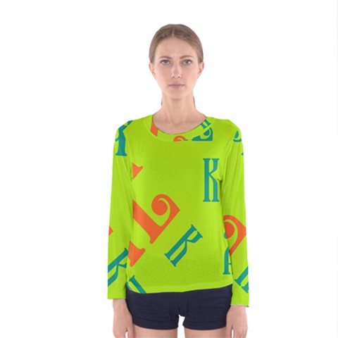 Abstract Pattern Geometric Backgrounds   Women s Long Sleeve Tee by Eskimos