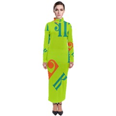 Abstract Pattern Geometric Backgrounds   Turtleneck Maxi Dress by Eskimos