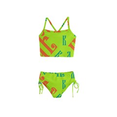 Abstract Pattern Geometric Backgrounds   Girls  Tankini Swimsuit by Eskimos