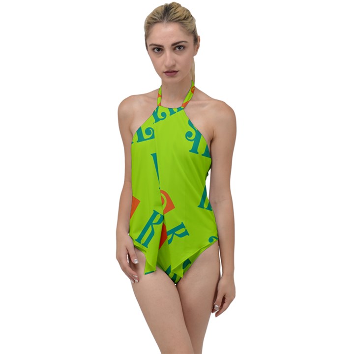 Abstract pattern geometric backgrounds   Go with the Flow One Piece Swimsuit