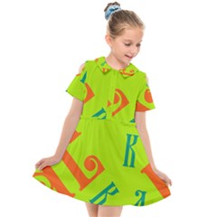 Abstract Pattern Geometric Backgrounds   Kids  Short Sleeve Shirt Dress by Eskimos