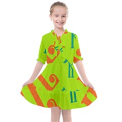 Abstract Pattern Geometric Backgrounds   Kids  All Frills Chiffon Dress by Eskimos