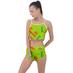 Abstract Pattern Geometric Backgrounds   Summer Cropped Co-ord Set by Eskimos