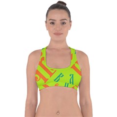 Abstract Pattern Geometric Backgrounds   Cross Back Hipster Bikini Top  by Eskimos