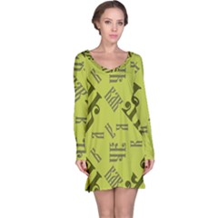 Abstract Pattern Geometric Backgrounds   Long Sleeve Nightdress by Eskimos