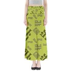 Abstract Pattern Geometric Backgrounds   Full Length Maxi Skirt by Eskimos