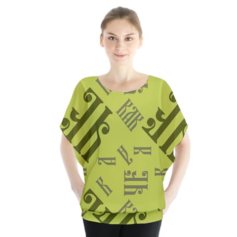 Abstract Pattern Geometric Backgrounds   Batwing Chiffon Blouse by Eskimos