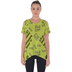 Abstract Pattern Geometric Backgrounds   Cut Out Side Drop Tee by Eskimos