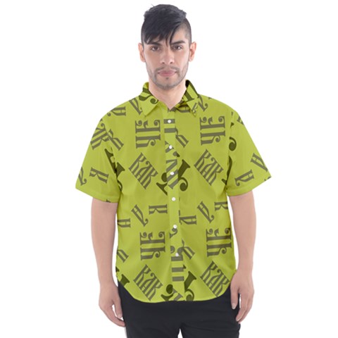 Abstract Pattern Geometric Backgrounds   Men s Short Sleeve Shirt by Eskimos