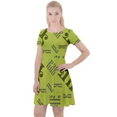 Abstract Pattern Geometric Backgrounds   Cap Sleeve Velour Dress  by Eskimos