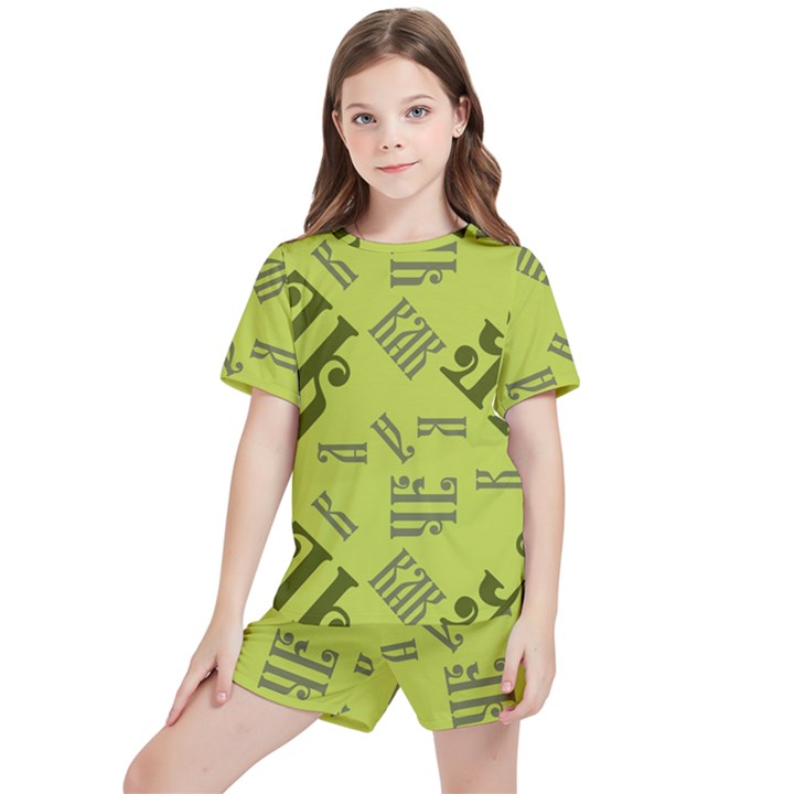 Abstract pattern geometric backgrounds   Kids  Tee and Sports Shorts Set