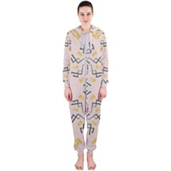 Abstract Pattern Geometric Backgrounds   Hooded Jumpsuit (ladies) by Eskimos