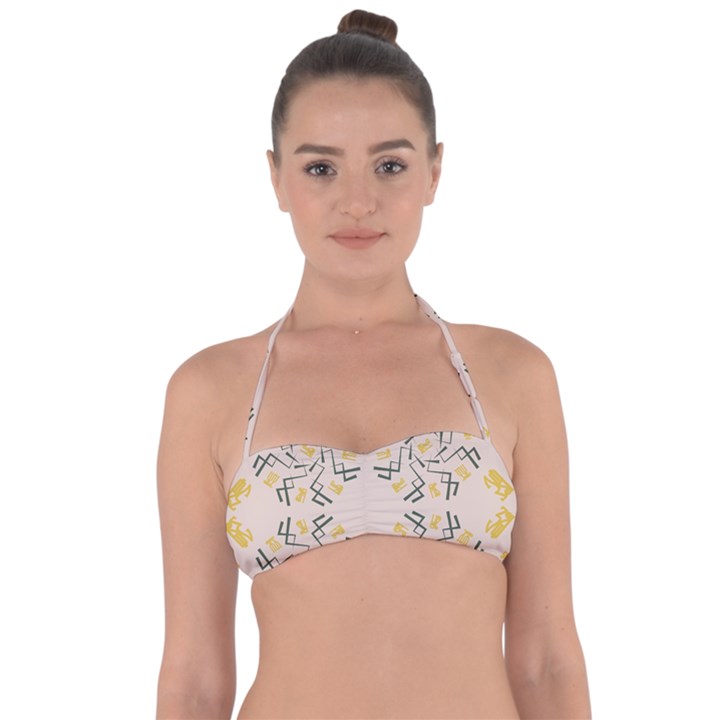 Abstract pattern geometric backgrounds   Halter Bandeau Bikini Top