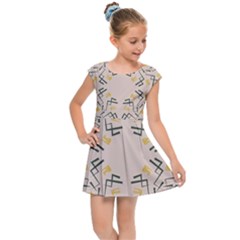 Abstract Pattern Geometric Backgrounds   Kids  Cap Sleeve Dress by Eskimos