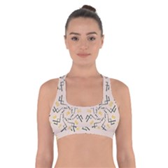 Abstract Pattern Geometric Backgrounds   Cross Back Sports Bra by Eskimos