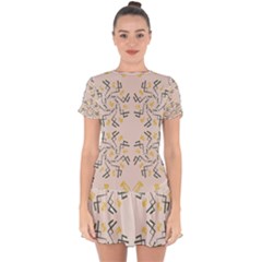 Abstract Pattern Geometric Backgrounds   Drop Hem Mini Chiffon Dress by Eskimos