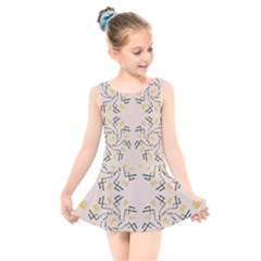 Abstract Pattern Geometric Backgrounds   Kids  Skater Dress Swimsuit by Eskimos