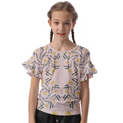 Abstract Pattern Geometric Backgrounds   Kids  Cut Out Flutter Sleeves