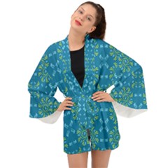 Abstract Pattern Geometric Backgrounds   Long Sleeve Kimono