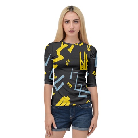 Abstract Pattern Geometric Backgrounds   Quarter Sleeve Raglan Tee by Eskimos