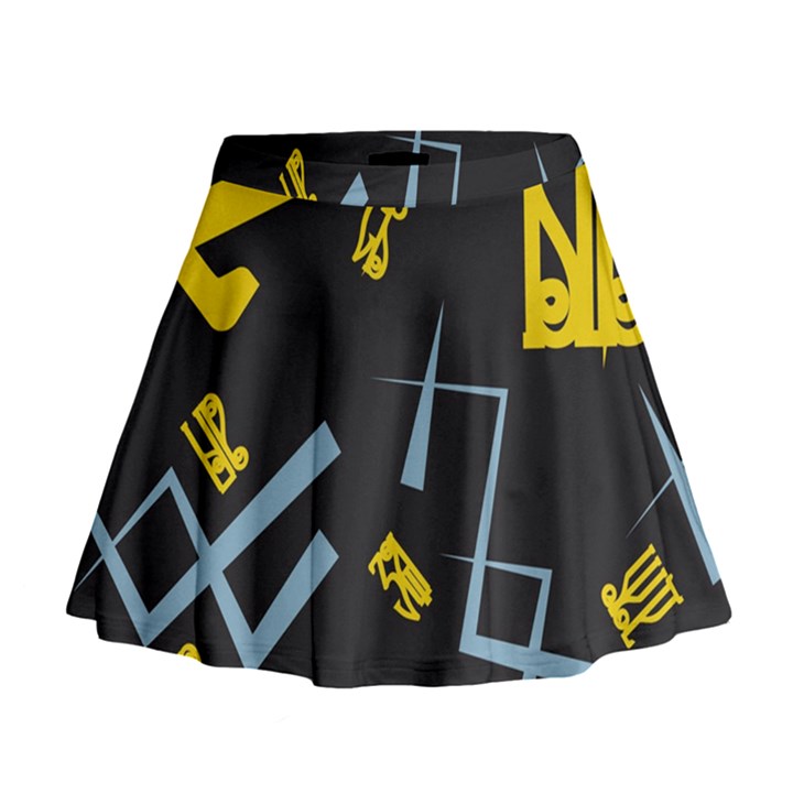 Abstract pattern geometric backgrounds   Mini Flare Skirt