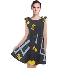 Abstract Pattern Geometric Backgrounds   Tie Up Tunic Dress