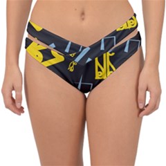 Abstract Pattern Geometric Backgrounds   Double Strap Halter Bikini Bottom